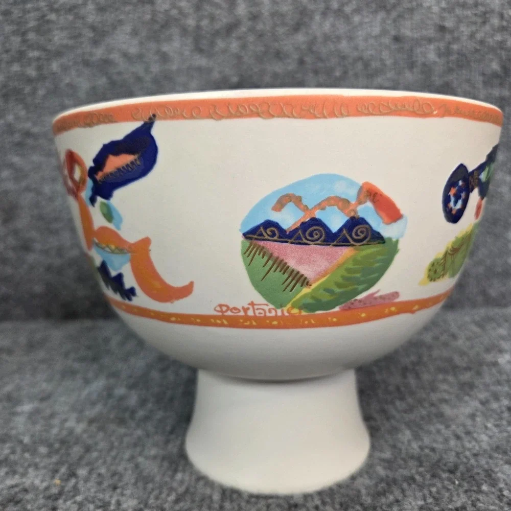 Gilbert Portanier Rosenthal Alta Mira Pedestal‎ Bowl ceramic 5.5